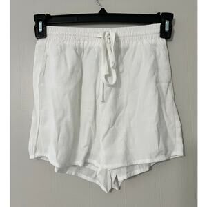 Princess Polly Flowy White Drawstring Soft Shorts US Size 4